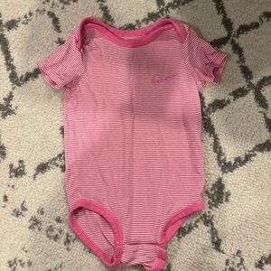 Nike Pink Striped Infant One-Piece Bodysuit